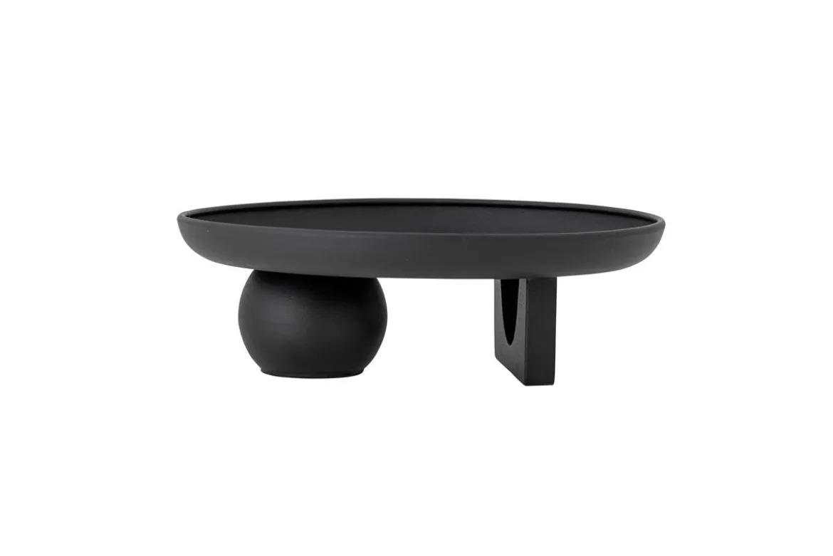 Tablett Obsidia – Skulpturales Designobjekt in Schwarz