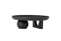 Tablett Obsidia – Skulpturales Designobjekt in Schwarz