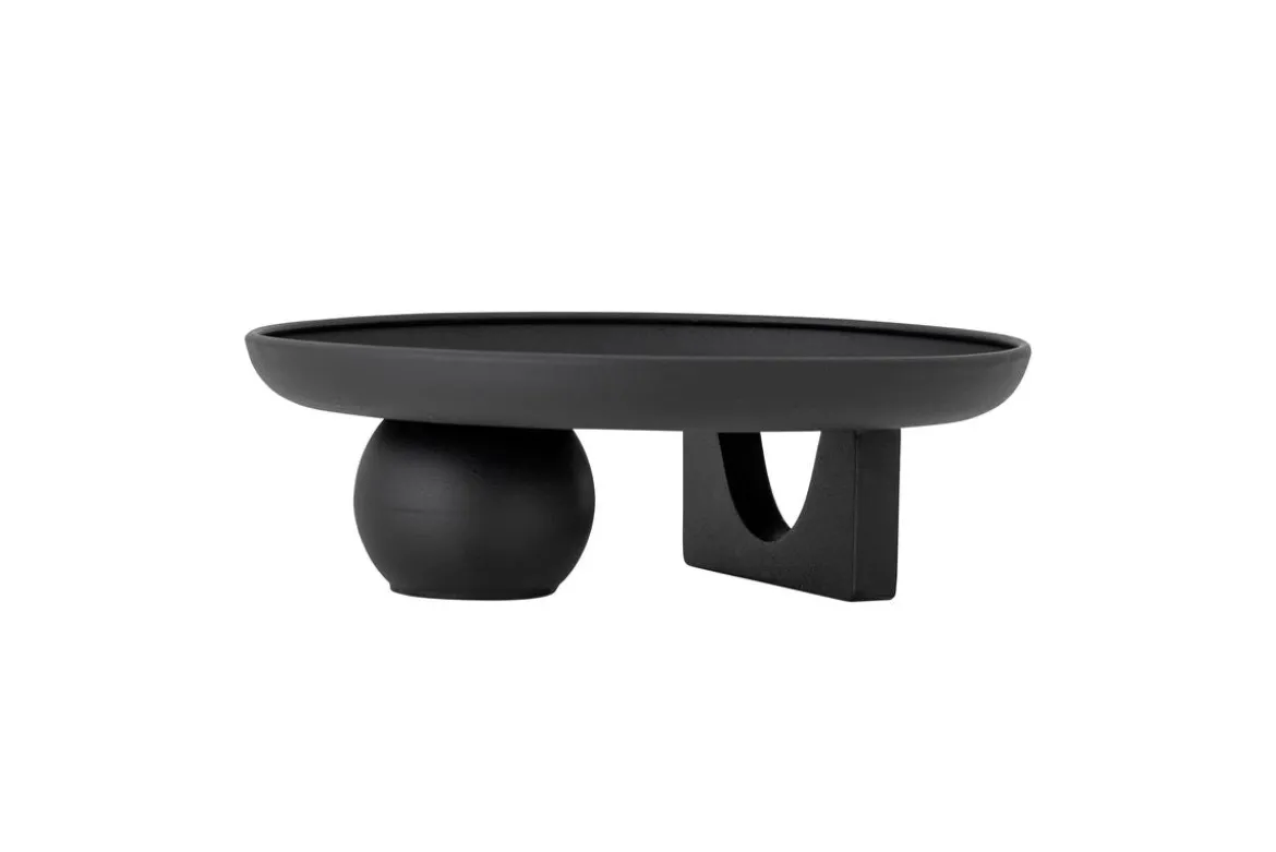 Tablett Obsidia – Skulpturales Designobjekt in Schwarz