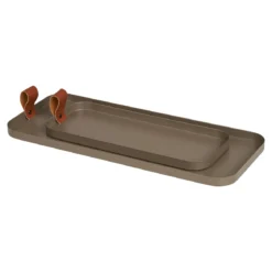 Tablett-Set „Arden“ – Stahl in Braun, 2er-Set