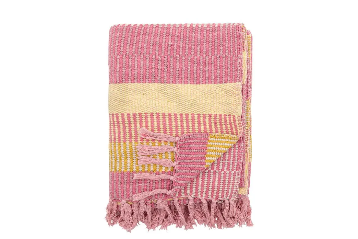 Tagesdecke Elani – Streifenmuster in Rosa und Gelb