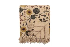 Tagesdecke Fiora – recycelte Baumwolle mit floralem Muster