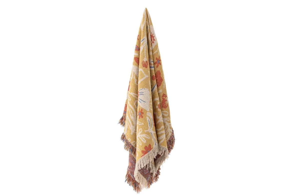 Tagesdecke Floris – Farbenfrohes Blumenmuster aus recycelter Baumwolle