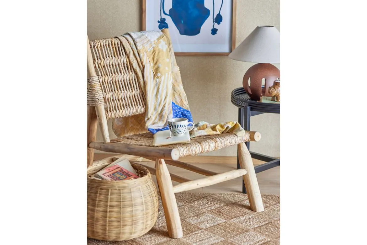 Tagesdecke Kalima – Handgefertigter Sari-Quilt in Gelb
