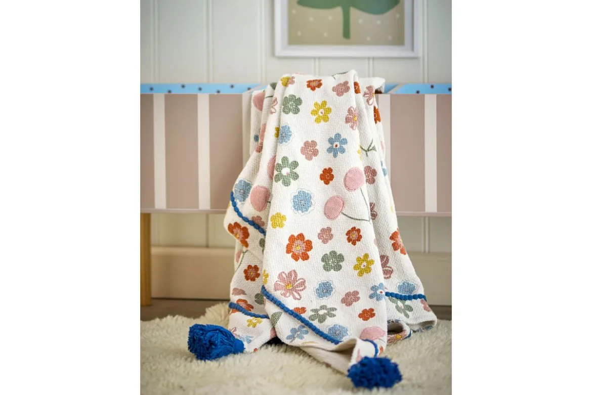 Tagesdecke Lilia - Bunt, aus recycelter Baumwolle