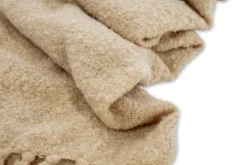 Tagesdecke „Stanley Sand“ – 170×130 cm mit Struktur & Fransen