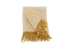 Tagesdecke Velora Gelb – 170×130 cm mit Fransen & Strukturwebung