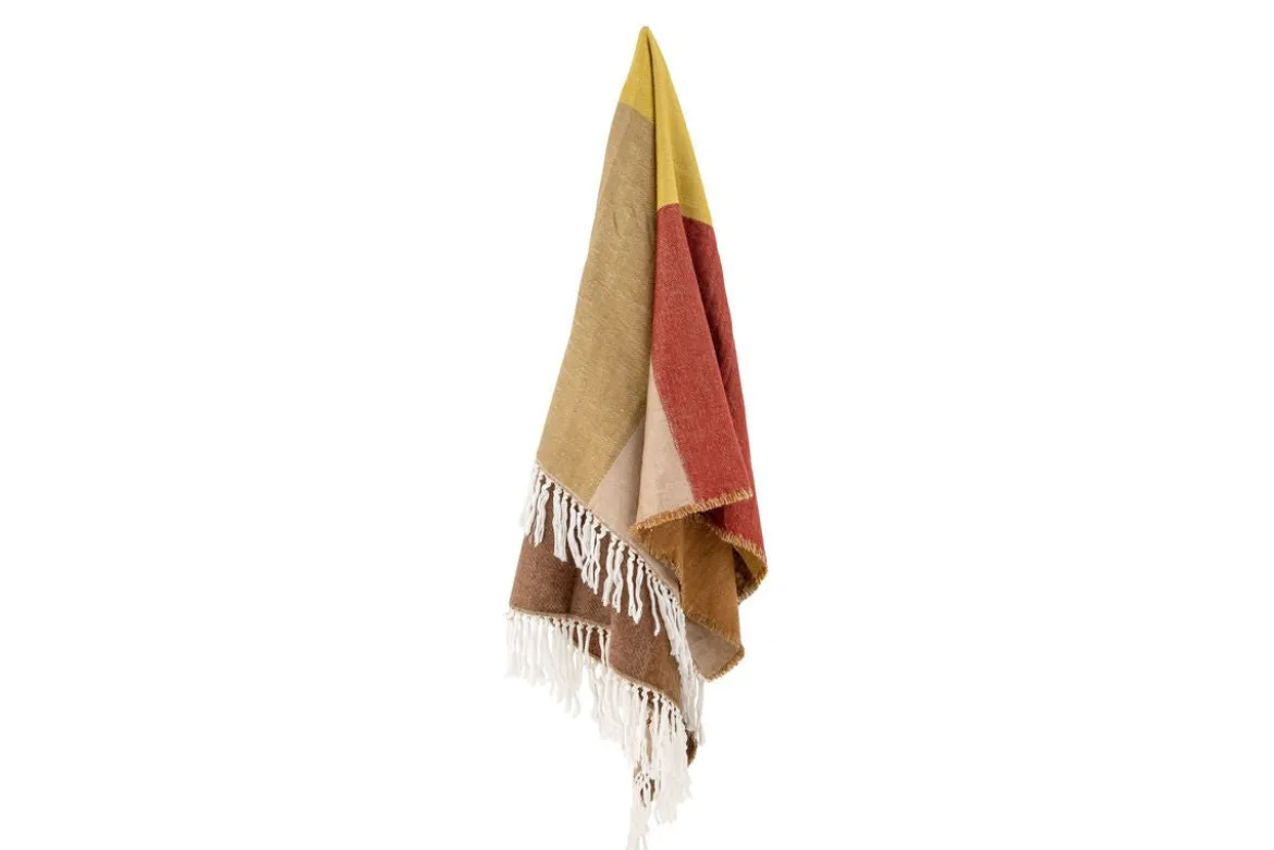 Tagesdecke Widi – Zweifarbiger Look in Braun mit Fransen