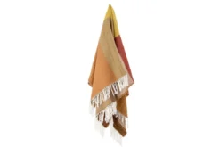 Tagesdecke Widi – Zweifarbiger Look in Braun mit Fransen