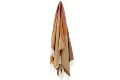 Tagesdecke Widi – Zweifarbiger Look in Braun mit Fransen