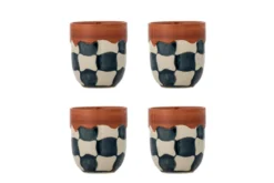 Tassen-Set „Karomaro“ – handbemaltes Steingut (4-teilig)