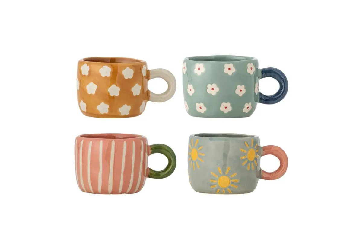Tassen-Set Leni – Handbemaltes Steingut (4er-Set)
