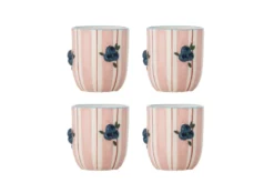 Tassen-Set Naomie – Reliefdesign in zarten Rosétönen (4er-Set)