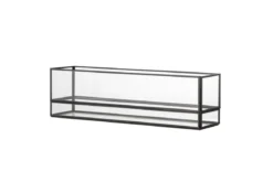 Teelichthalter Nysa – Glas mit schwarzem Rahmen