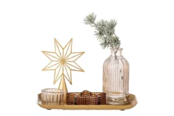 Teelicht-Tablett Aurielle – Glas & Metall in Goldoptik (6-teiliges Set)