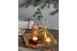 Teelicht-Tablett Aurielle – Glas & Metall in Goldoptik (6-teiliges Set)