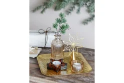 Teelicht-Tablett Aurielle – Glas & Metall in Goldoptik (6-teiliges Set)