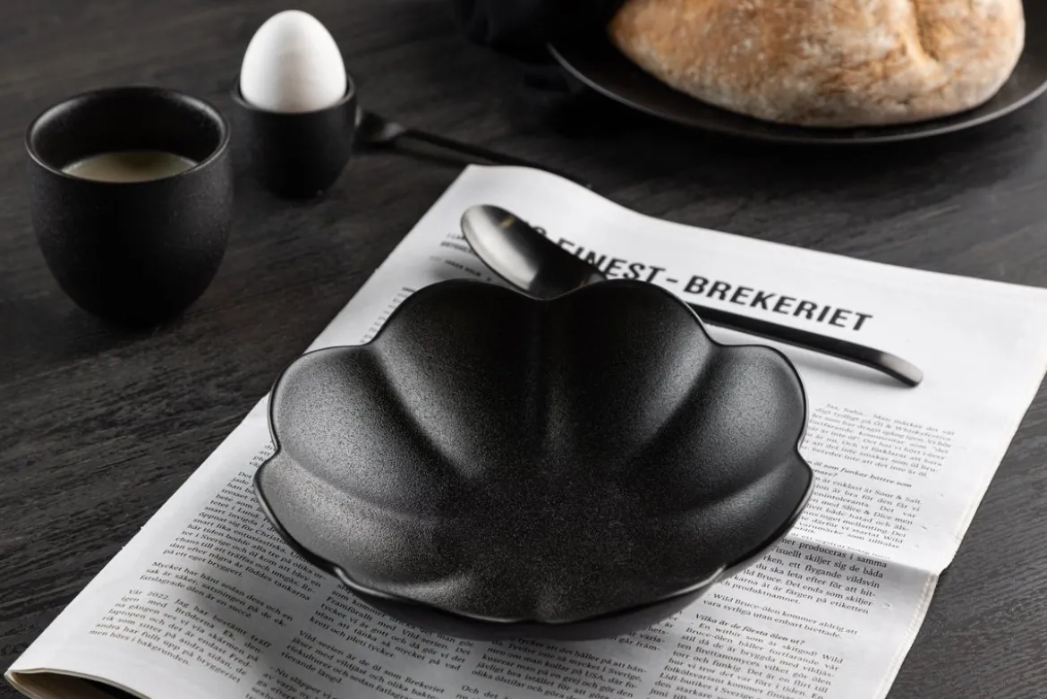 Teller Black Swan - 2er-Set, glasiertes, verstärktes Porzellan, mattschwarz