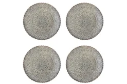 Teller Cori – aus Steingut 4er-Set in Grau mit maritimem Relief