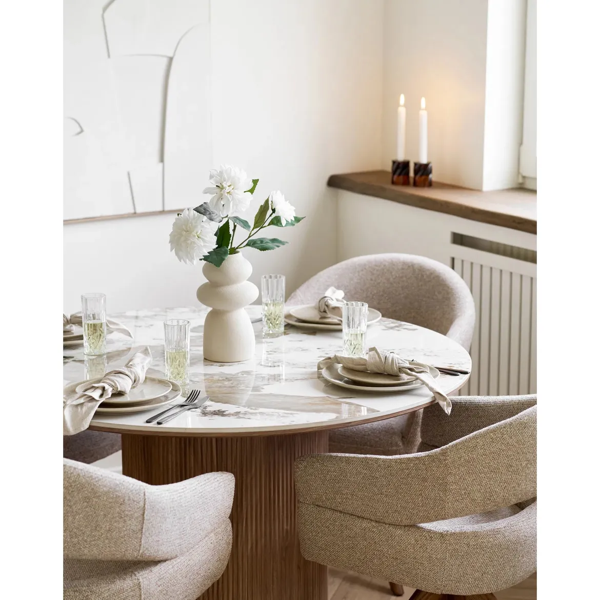 Teller Haviona – aus Steingut gefertigt in beige (4er Set)