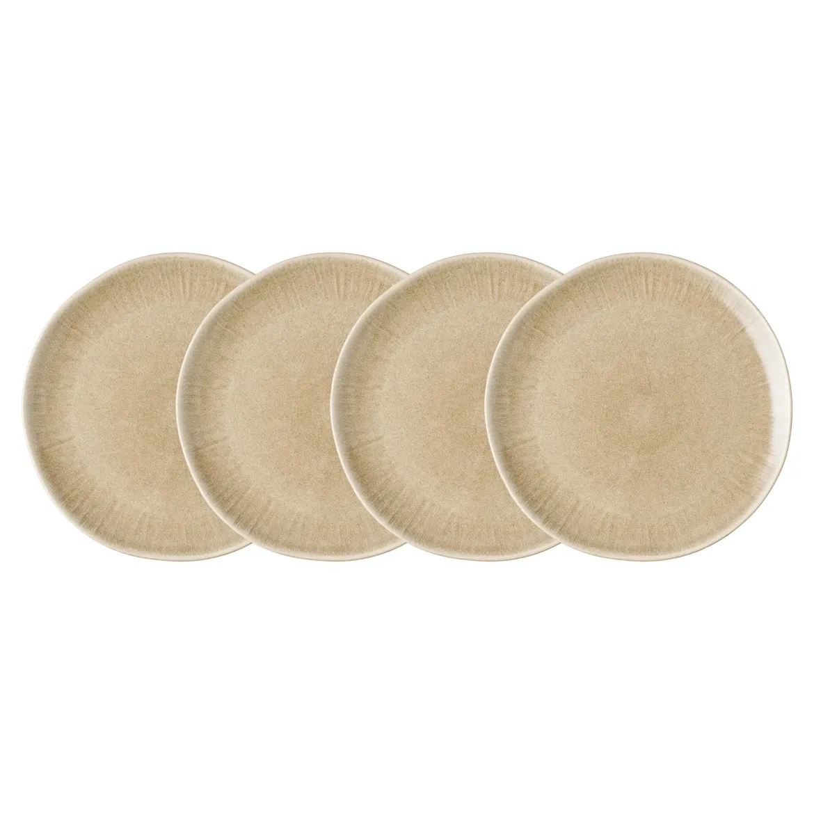 Teller Keldira – aus Steingut gefertigt in beige (4er Set)