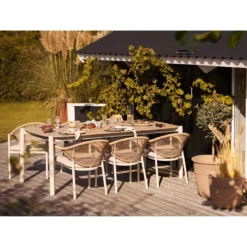 Teller Keldira – aus Steingut gefertigt in beige (4er Set)