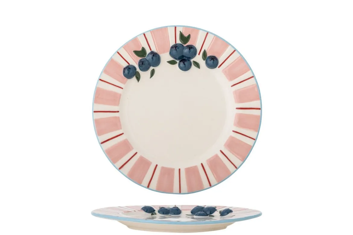 Teller-Set Hari – Handbemaltes Steingut in Rosé (4er-Set)