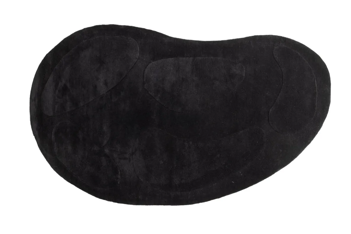 Teppich Caelen – ovale Form in Schwarz & Weiß aus Baumwolle