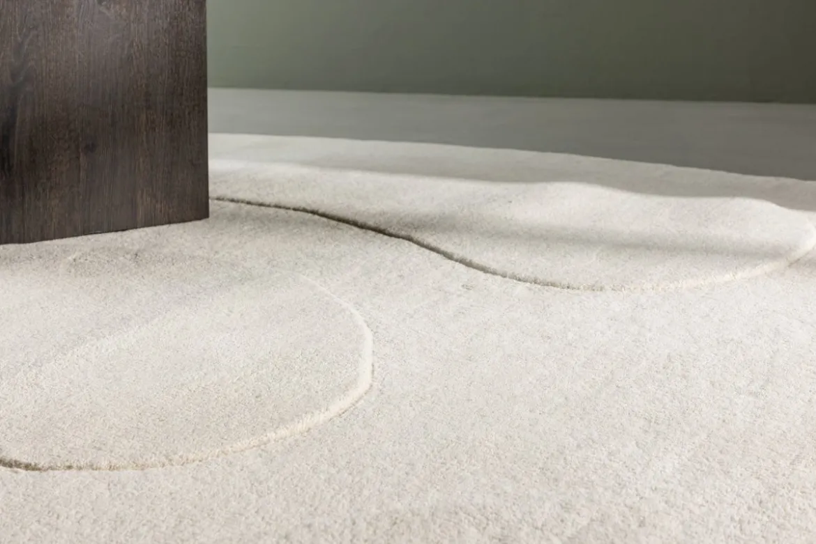 Teppich Caelen – ovale Form in Schwarz & Weiß aus Baumwolle