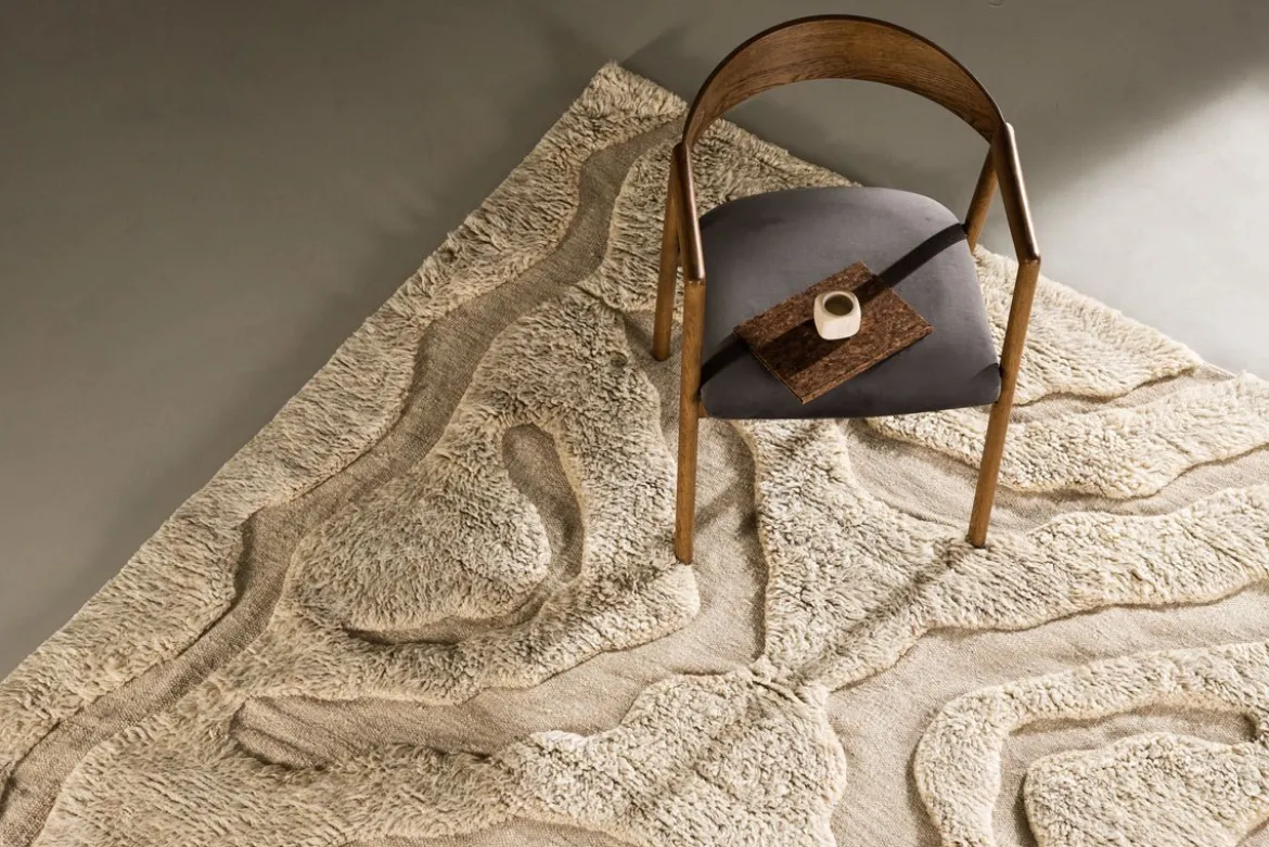 Teppich Dimi – handgewebt in Beige aus Wolle