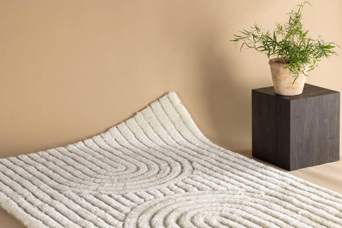 Teppich Elano – für Wohnzimmer und Schlafzimmer aus Polyester & Baumwolle