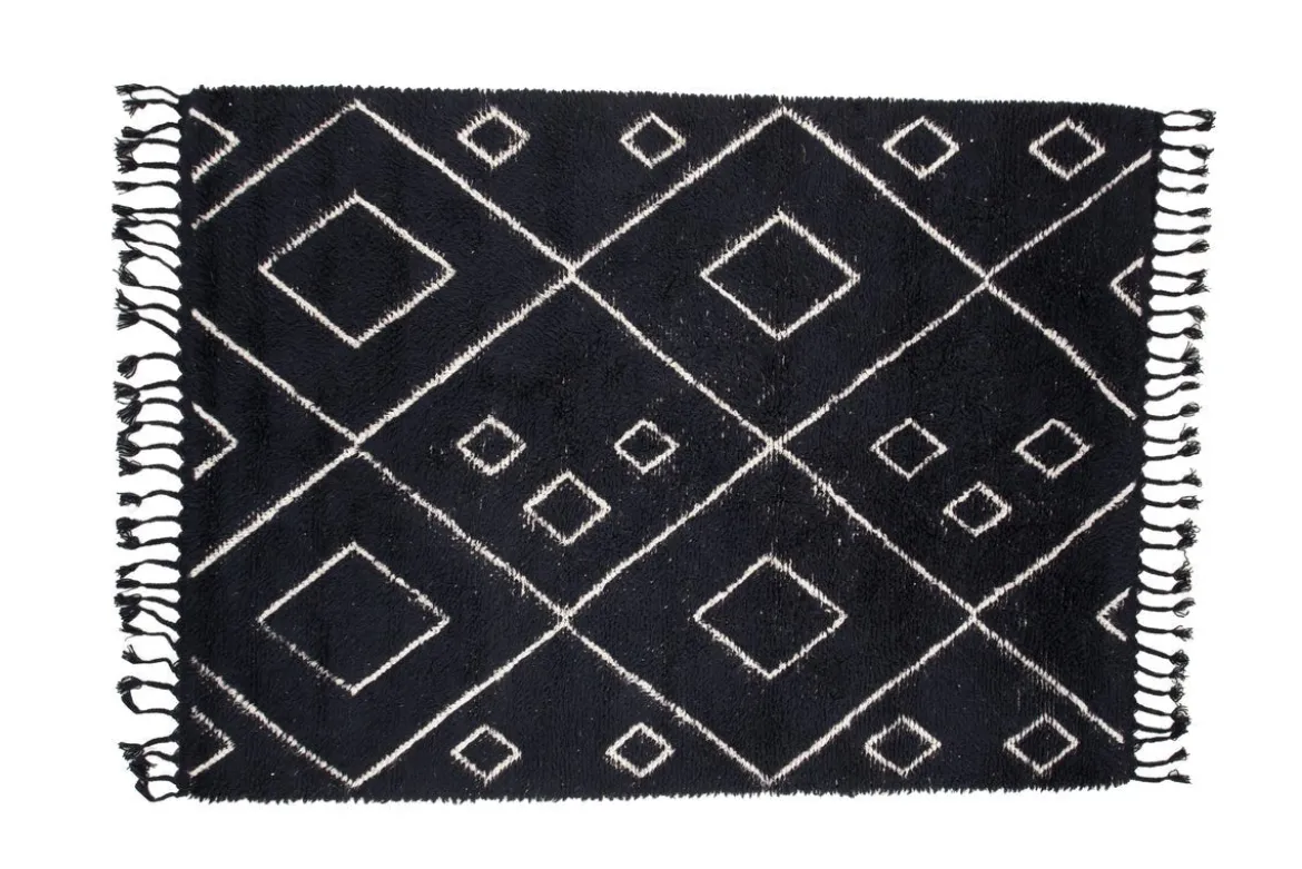 Teppich Hanna – Hochflor mit Karomuster aus Wolle