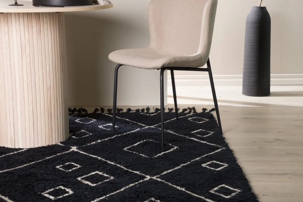 Teppich Hanna – Hochflor mit Karomuster aus Wolle