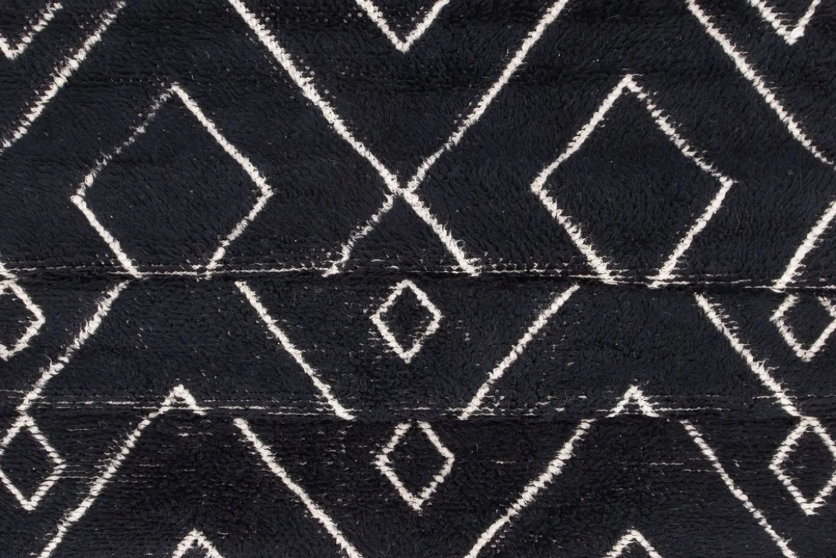 Teppich Hanna – Hochflor mit Karomuster aus Wolle