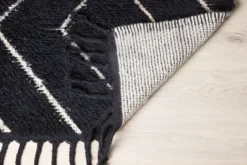 Teppich Hanna – Hochflor mit Karomuster aus Wolle