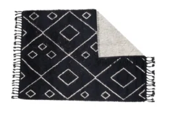 Teppich Hanna – Hochflor mit Karomuster aus Wolle