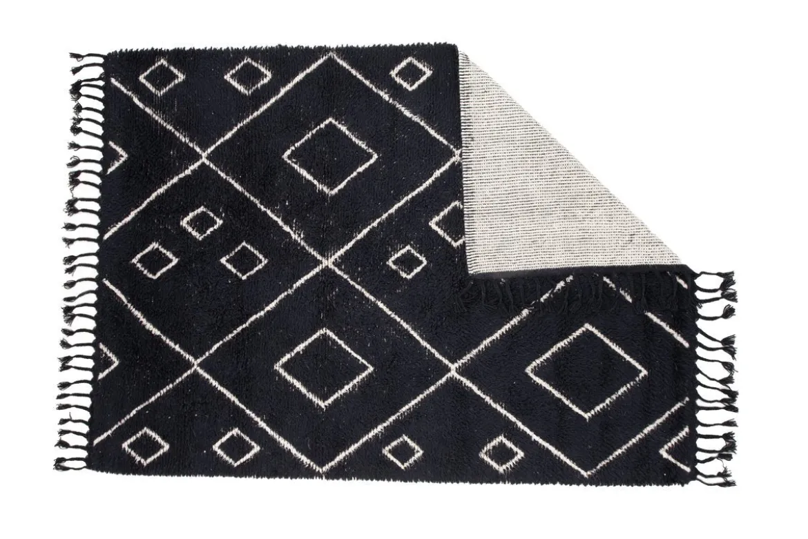 Teppich Hanna – Hochflor mit Karomuster aus Wolle