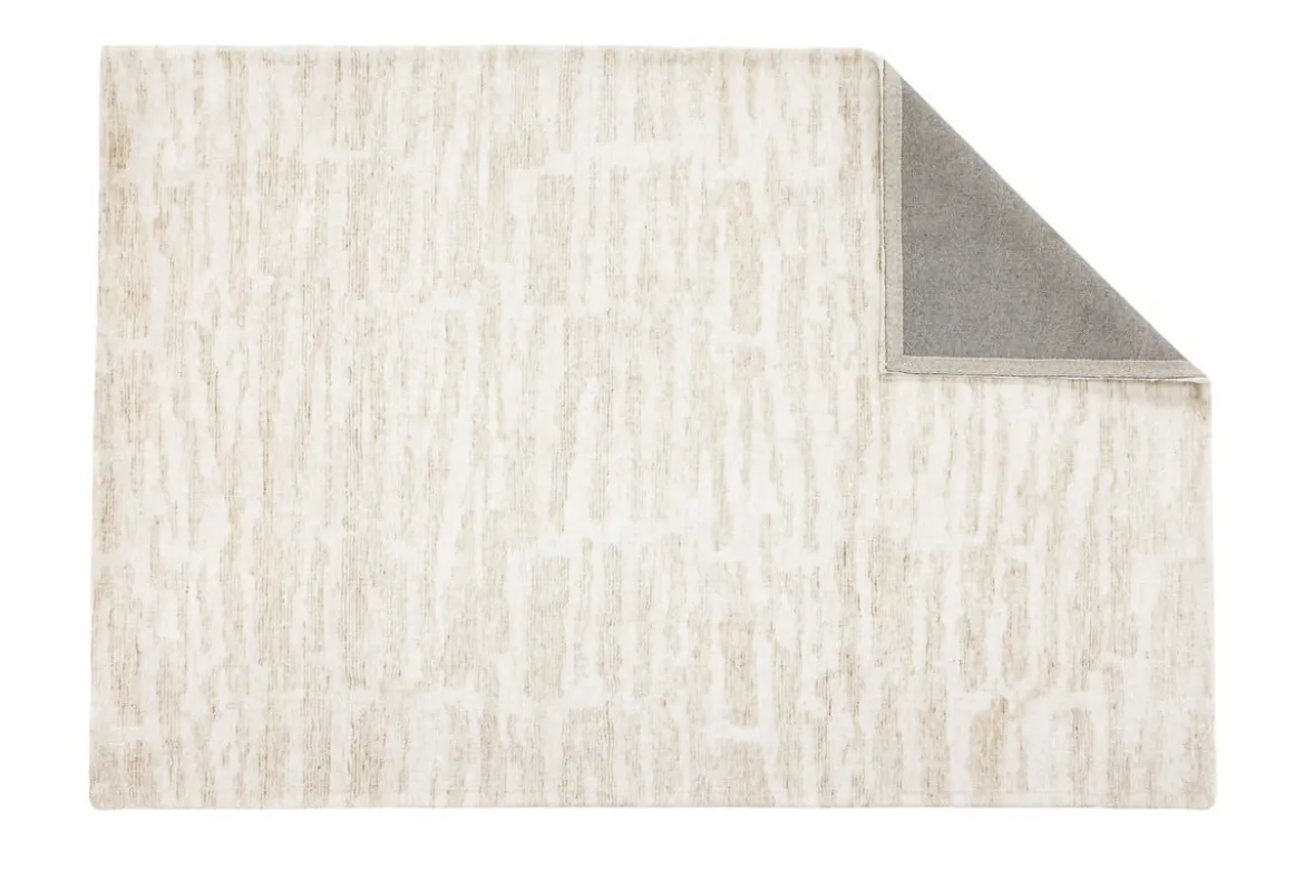 Teppich Inara – in Beige oder Grau aus Polyester & Baumwolle
