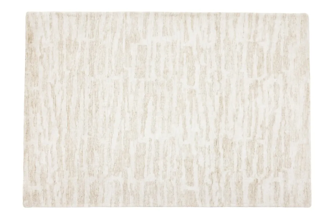 Teppich Inara – in Beige oder Grau aus Polyester & Baumwolle