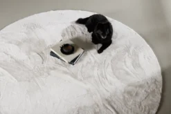Teppich Isara – in Weiß aus Polyester & Baumwolle