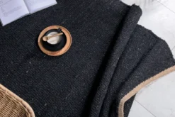 Teppich Malik – handgewebt in Schwarz aus Jute