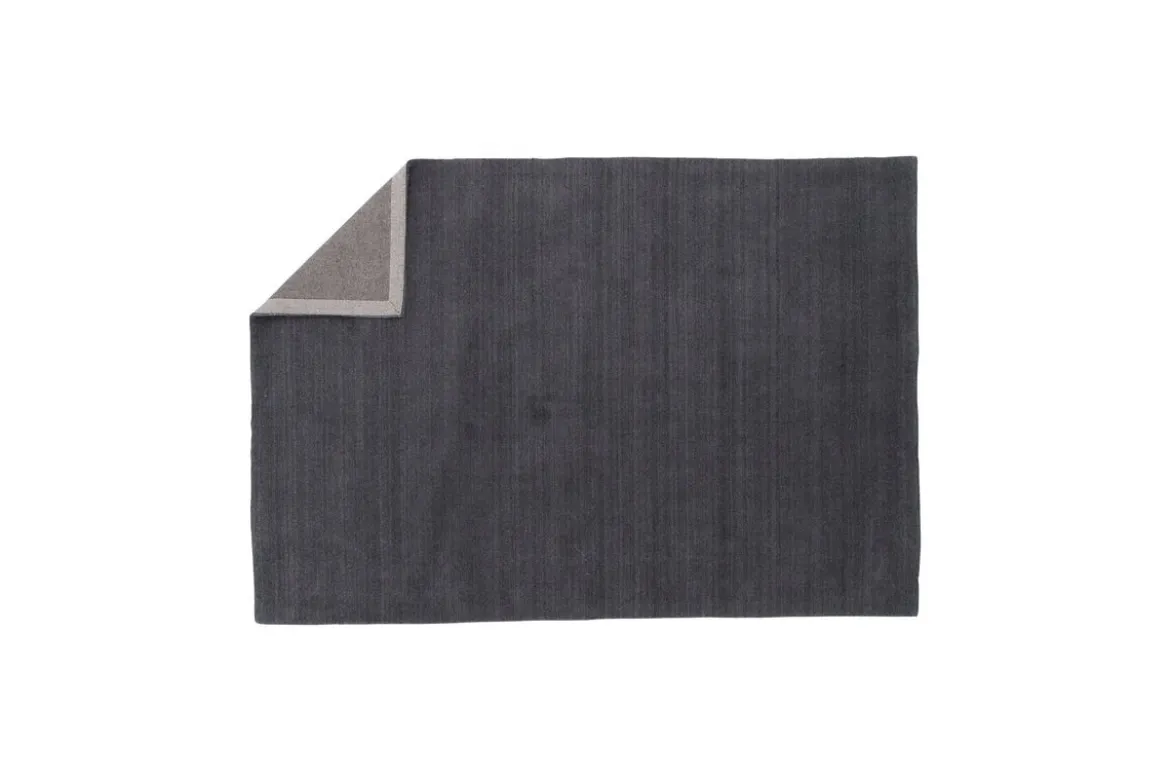 Teppich Nivaro – Kurzflor in Dunkelgrau aus Wolle & Polyester