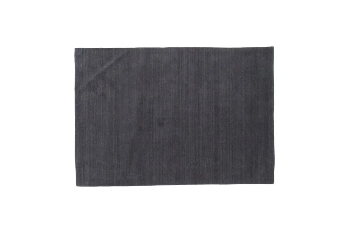 Teppich Nivaro – Kurzflor in Dunkelgrau aus Wolle & Polyester