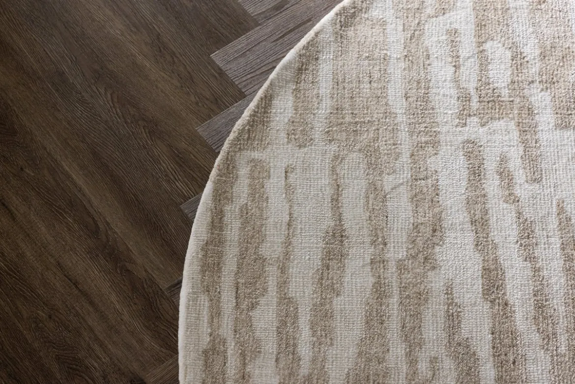 Teppich Vano – runde Form in Beige