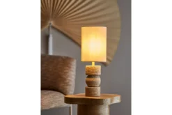 Tischlampe Alvara – echter Travertin in Natur, skulpturales Designobjekt