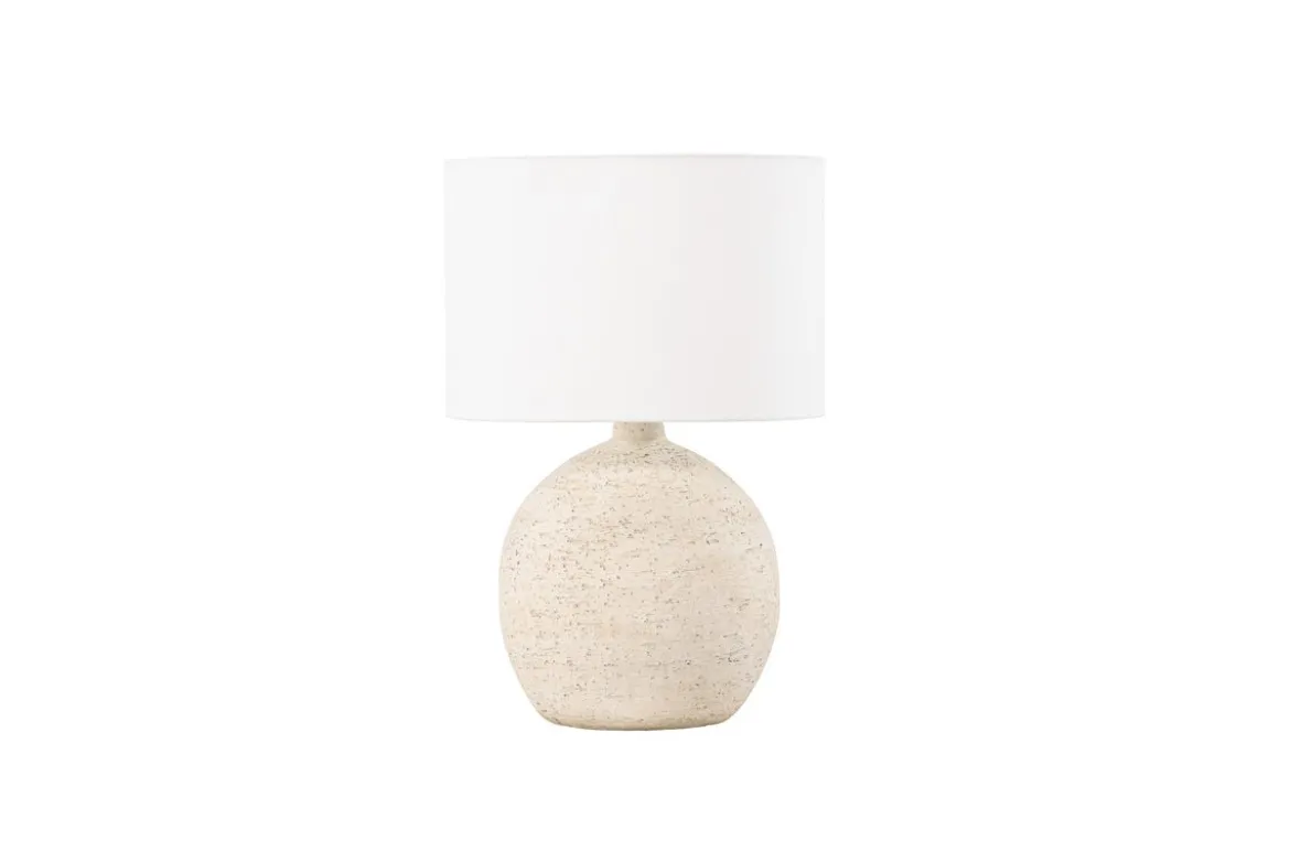 Tischlampe „Alvesta“ – Rustikale Terrakotta-Basis mit weißem Jute-Lampenschirm