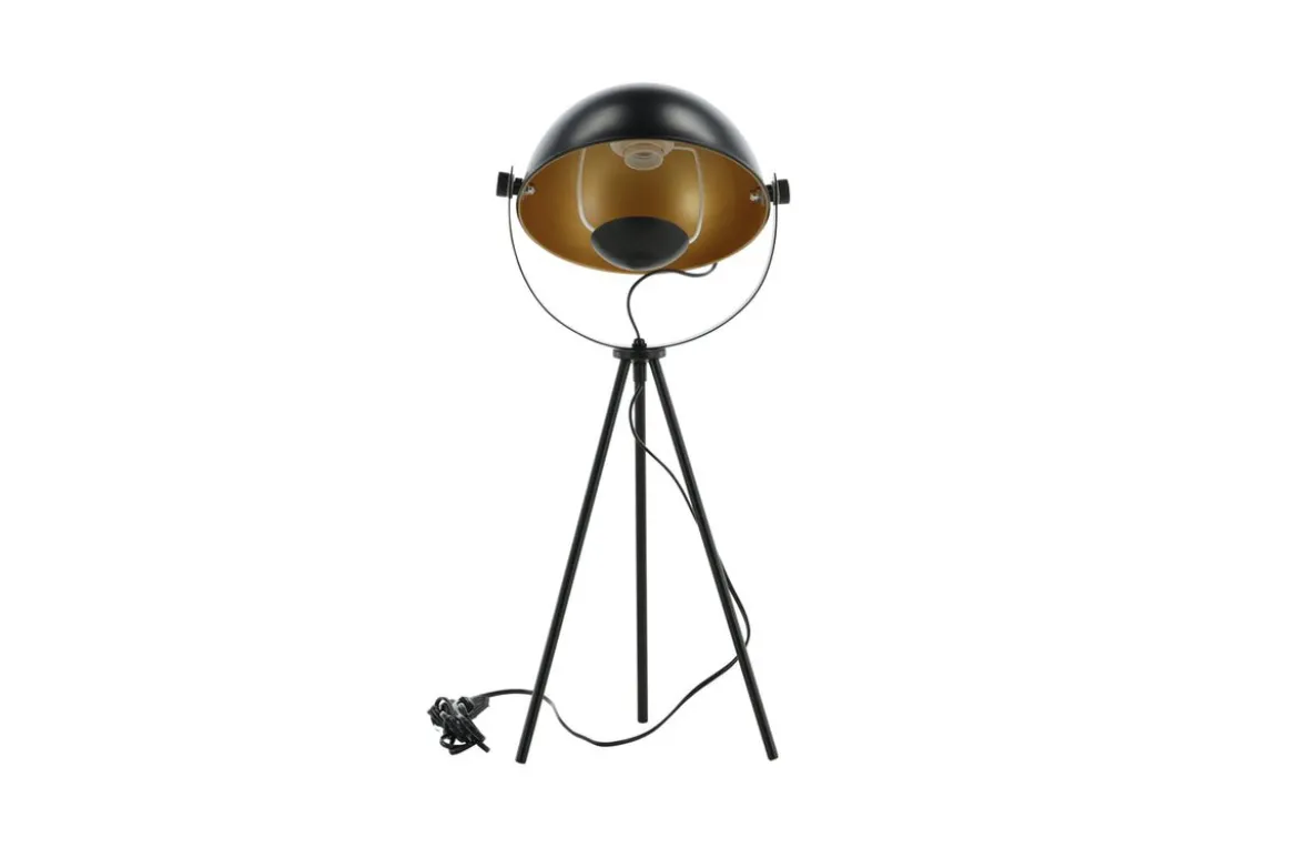 Tischlampe „California“ – Schwarze Leuchte mit goldenen Details
