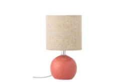 Tischlampe Elara – Steingut in Rosé, elegantes Designobjekt