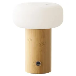 Tischlampe Haldvyn – modern mit Bambus