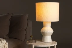 Tischlampe „Ivorya“ – Eleganter Look mit Terrakotta & Jute